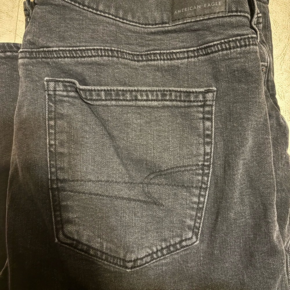 American Eagle Black Jeans Waistband Label Detail
